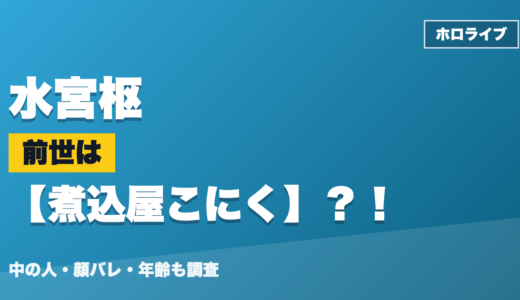 水宮枢の前世（中の人）は煮込屋こにく？！顔バレ・年齢・理由も調査
