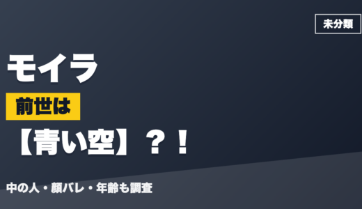 モイラの前世（中の人）は青い空？！顔バレ・年齢・理由も調査