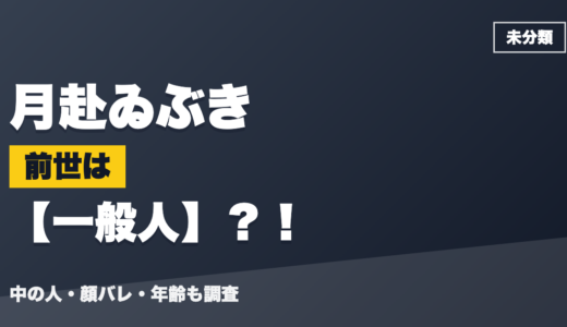 月赴ゐぶきの前世（中の人）は一般人？！顔バレ・年齢・理由も調査