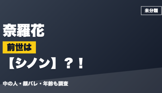 奈羅花の前世（中の人）はシノン？！顔バレ・年齢・理由も調査