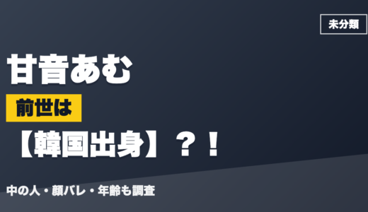 甘音あむの前世（中の人）は韓国出身？！顔バレ・年齢・理由も調査
